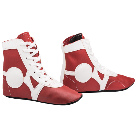 Купить Обувь для самбо SM-0102, кожа, красный Rusco в Асбесте 