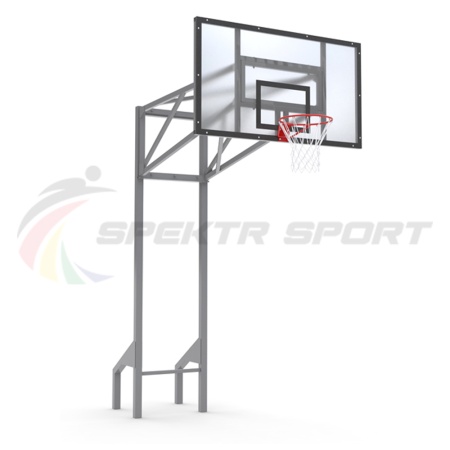 Купить Стойка баскетбольная уличная усиленная со щитом из оргстекла, кольцом и сеткой SP D 413 в Асбесте 