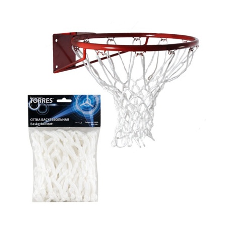 Купить Сетка баскетбольная Torres, нить 6 мм, белая в Асбесте 