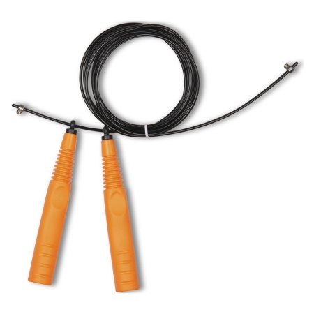 Купить Скакалка высокооборотная Кроссфит стальной шнур в оплетке 2.9 м чёрно-оранжевая в Асбесте 
